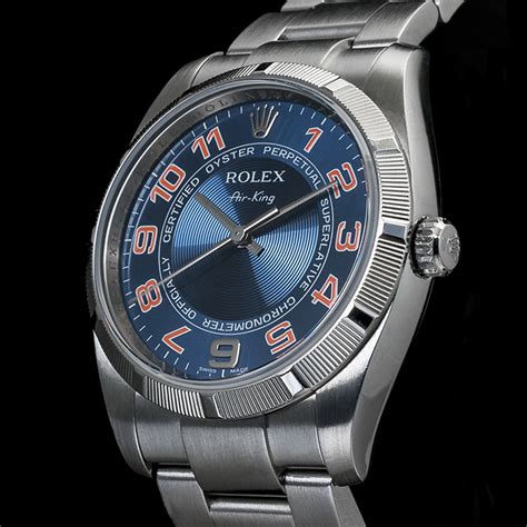 rolex air king usato quadrante blu|Rolex Air King Blue 369 14000M .